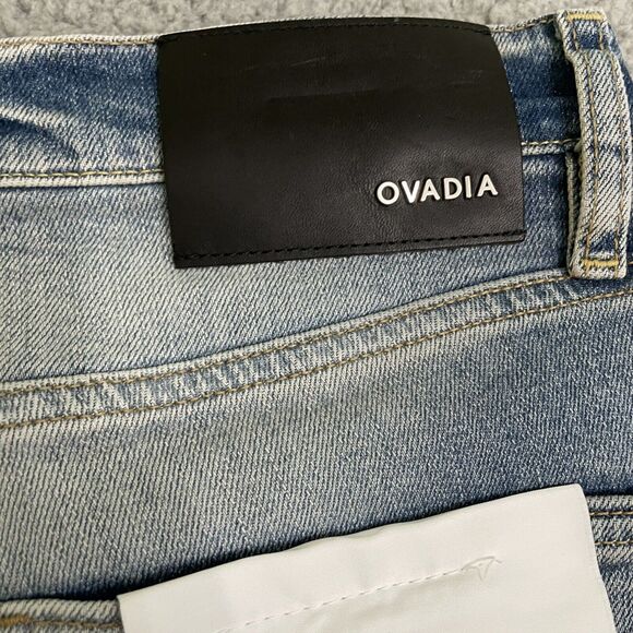 OVADIA NY Men's Light PAINT SPLATTER Skinny Fit Mid Rise Stretch Jeans 32 NWT - Picture 12 of 16